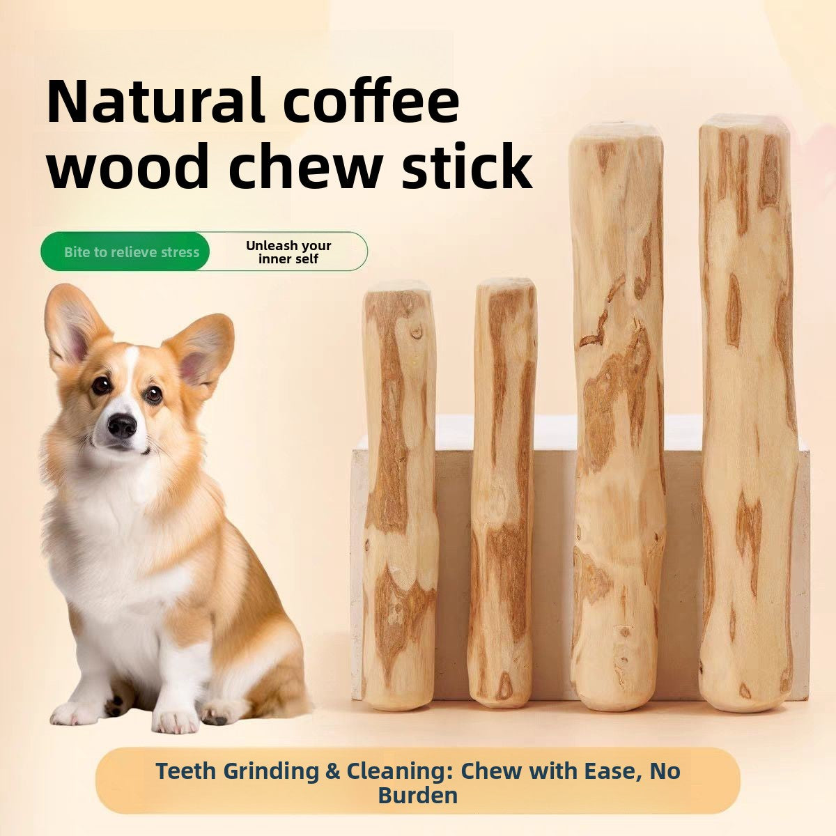 Coffee wood dog chew in extra large size - view 5
