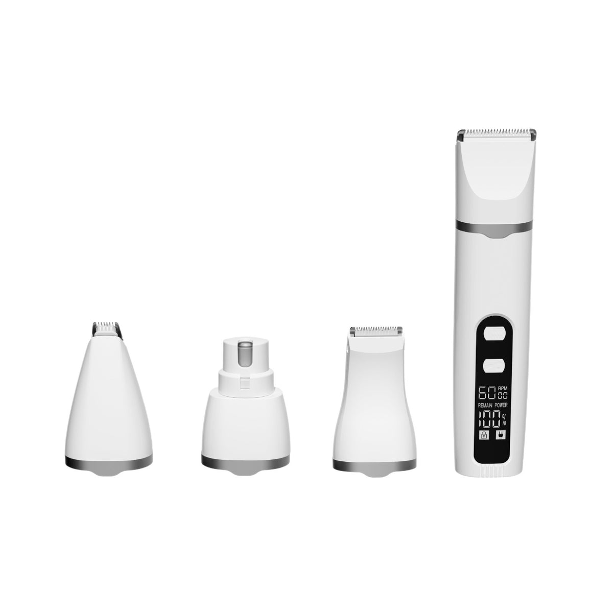 4-in-1 Pet Clipper and Nail Grinder Kit with 3 Blade Heads, USB
