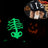 Four leg skeleton dog costume with skull and bone print
