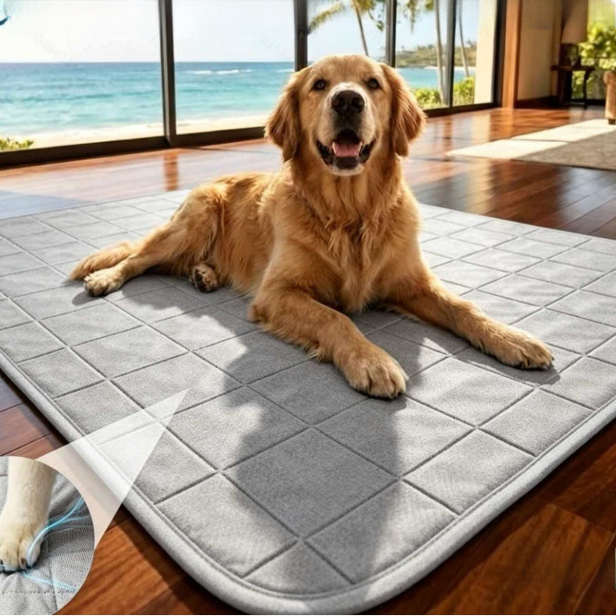 Grey wavy summer pad for cats and dogs