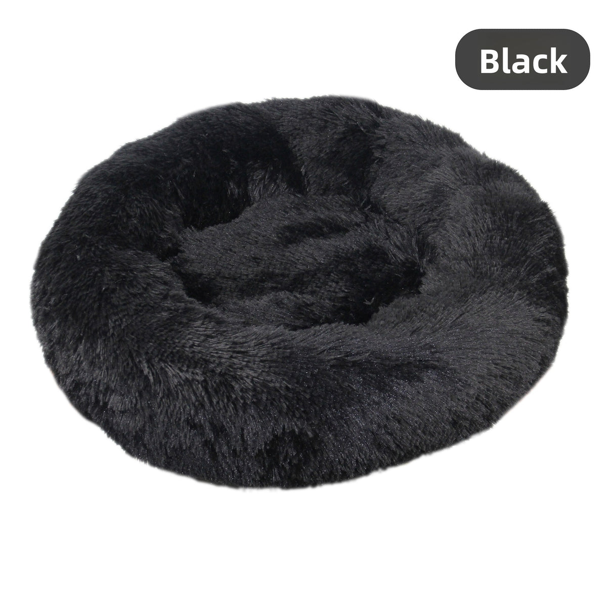 Light brown washable plush round pet bed with anti-slip base, photo 88