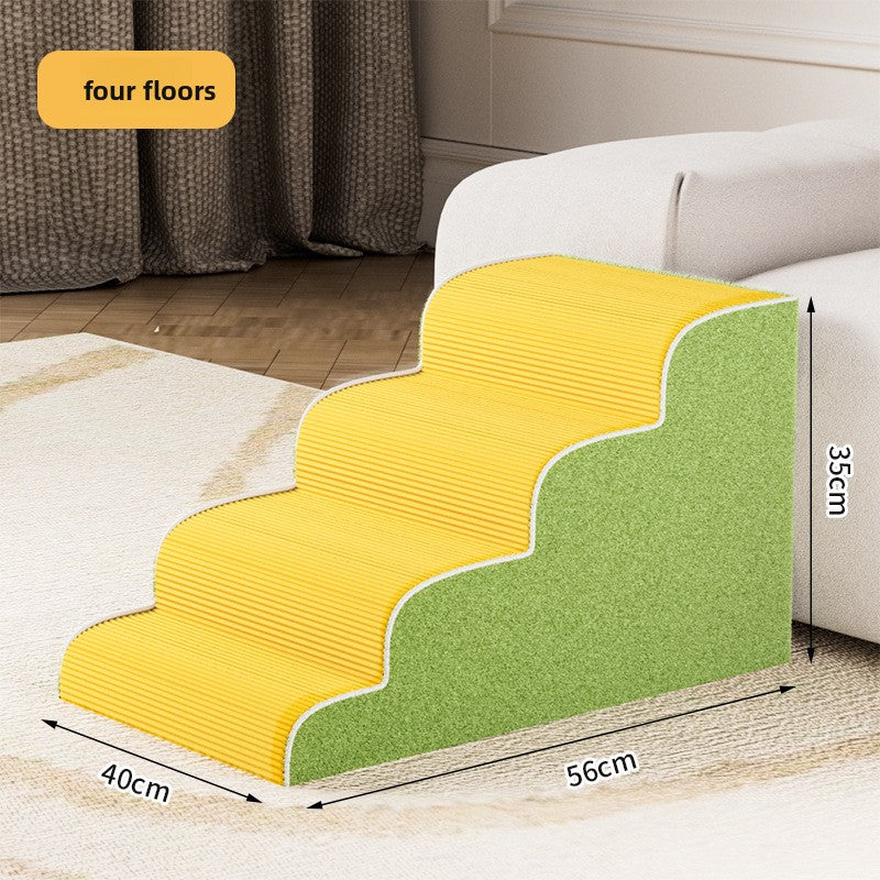 Three-step pet stairs for small dogs and cats, product overview photo
