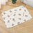 Breathable cotton pet mat with print in Beige Heart Bear, size 90 x 70cm