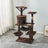 Plush multi-level cat tree in turquoise grey colour