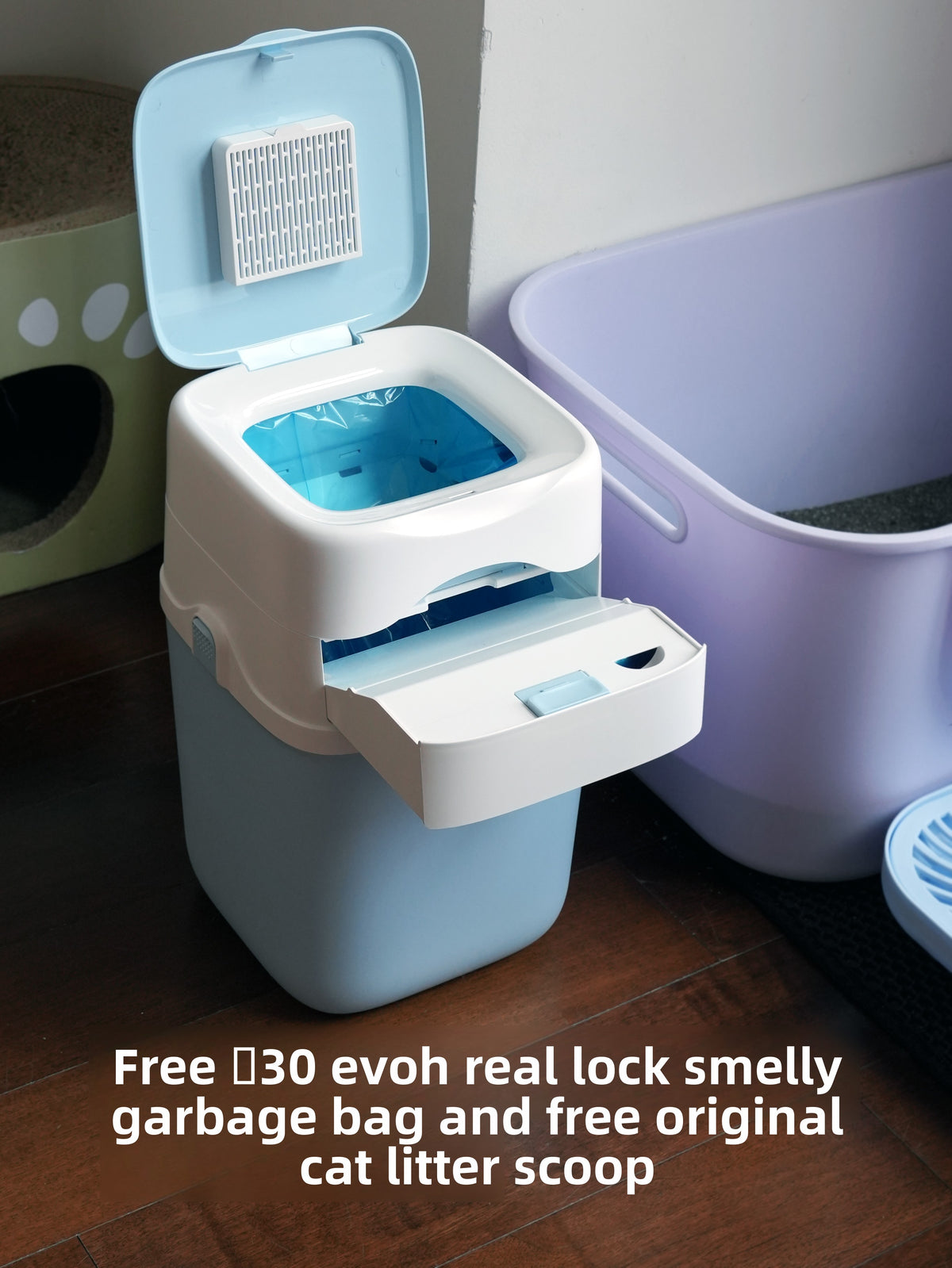 Sealed Cat Litter Bin 9.5L with Odour Control Lid