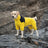 Four-leg waterproof raincoat for large dogs in Beige, side view