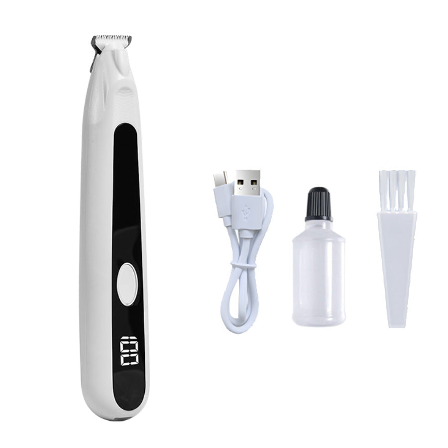 Mini Pet Paw Hair Trimmer with Rounded Blade, Quiet Rechargeable