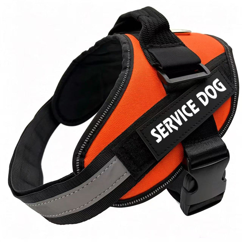 Reflective Oxford dog harness with hook and loop patch areas, available from Pet Royale UK
