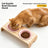 Curved Solid Wood Pet Bowl Stand with Ceramic Double Bowl in Glossy or Matte Colours