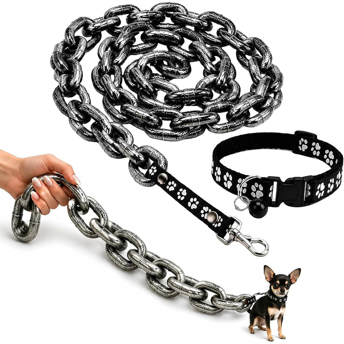 Novelty giant chain look pet lead in 3 colour options