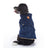 Reflective waterproof dog coat with lamb fleece lining in Red and Blue, close-up detail