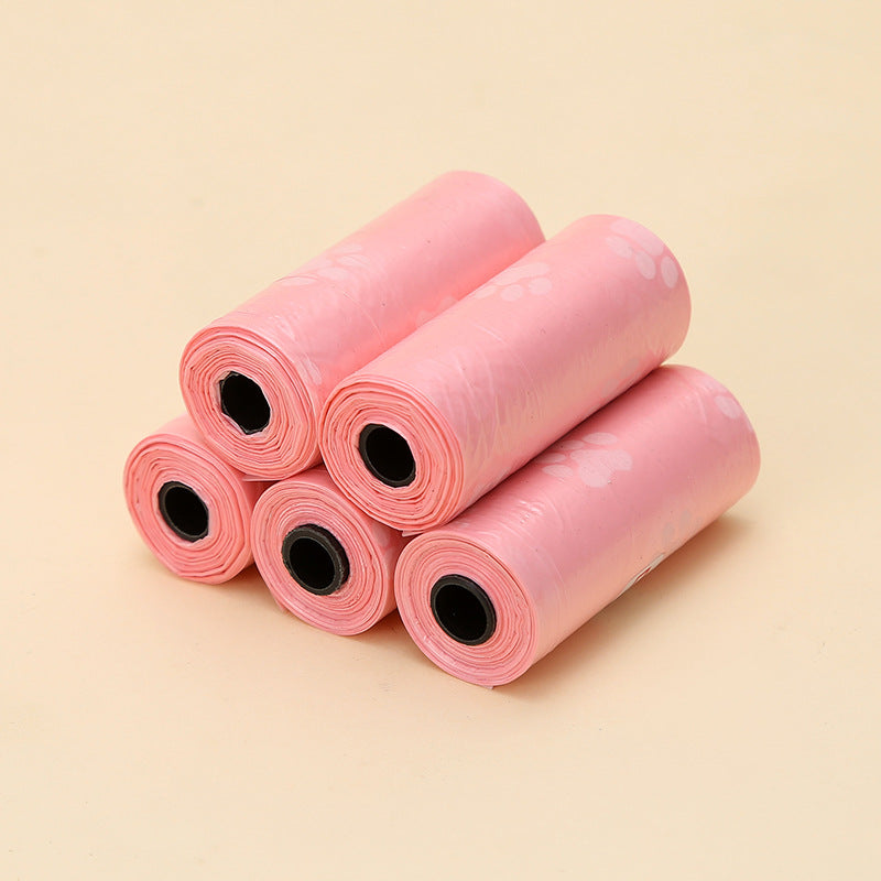 Pet Waste Bags on Rolls with Cat Paw Print, Leak-Proof