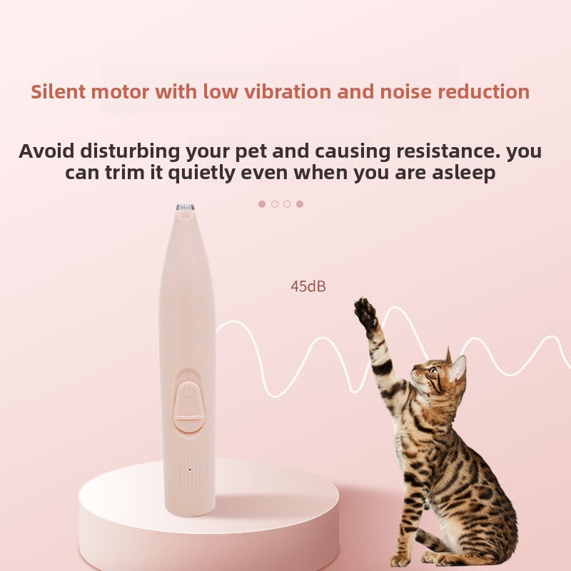 Paw Pad Hair Trimmer for Pets, Cordless with LED Light