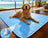 Breathable pet cooling mat with blue wave pattern
