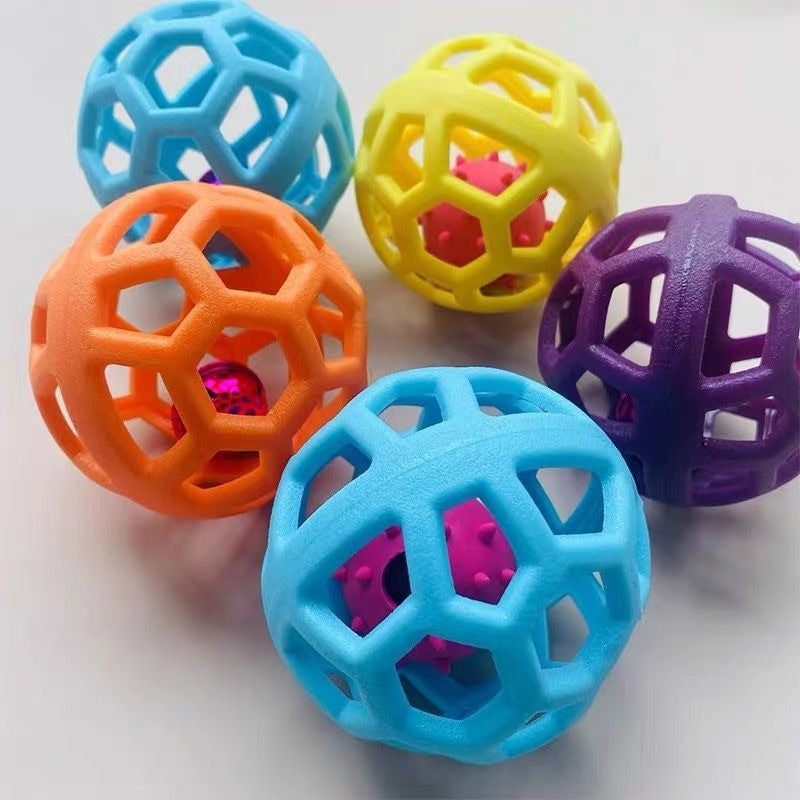 TPR dog chew ball with bell 9cm in four colours - photo 4