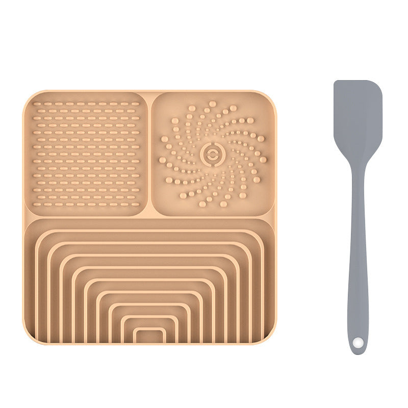 Silicone Pet Lick Mat Slow Feeder Tray with Suction Cup Non-Slip Base for Cats and Dogs