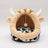 Semi-enclosed washable cat bed with cute animal print design, photo 2