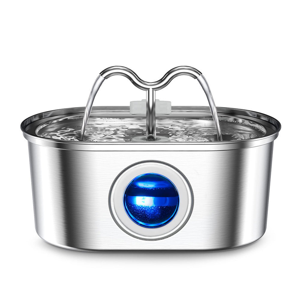 3.2L Stainless Steel Pet Water Fountain with Silent Pump and 3-Stage Filtration