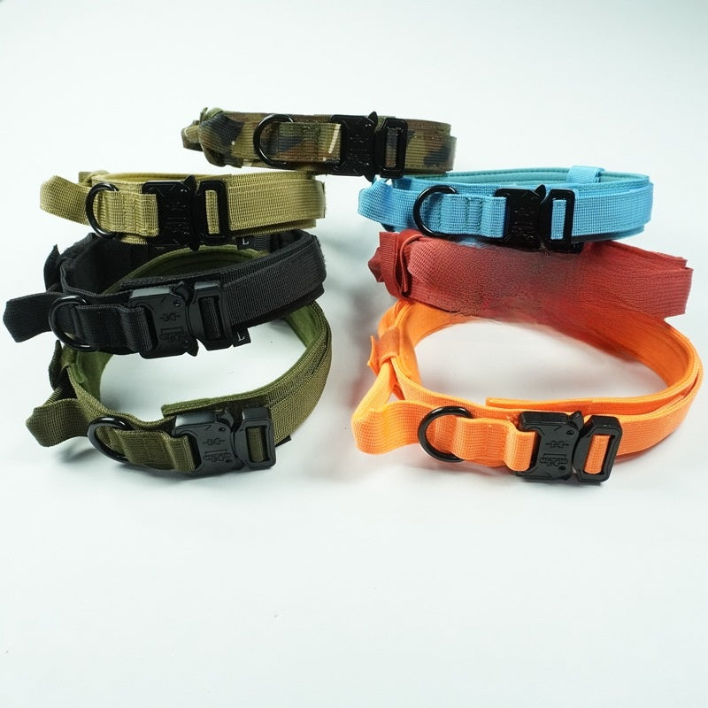 Tactical nylon dog training collar with control handle, product image 2