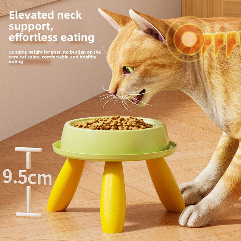 Elevated Pet Feeding Bowl with Non-Slip Base and Anti-Spill Design for Cats and Dogs