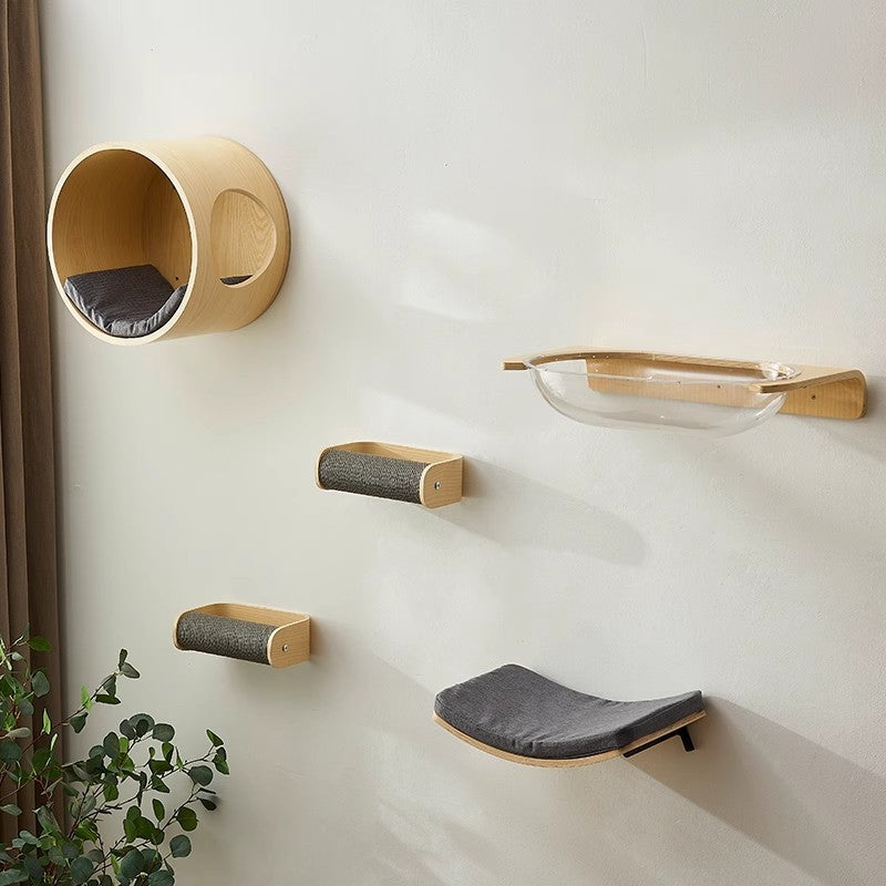 Solid wood wall-mounted cat furniture, main product photo
