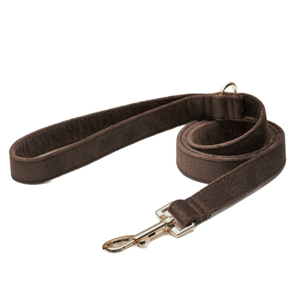 Nylon dog lead with soft plush padded handle in 8 colour options