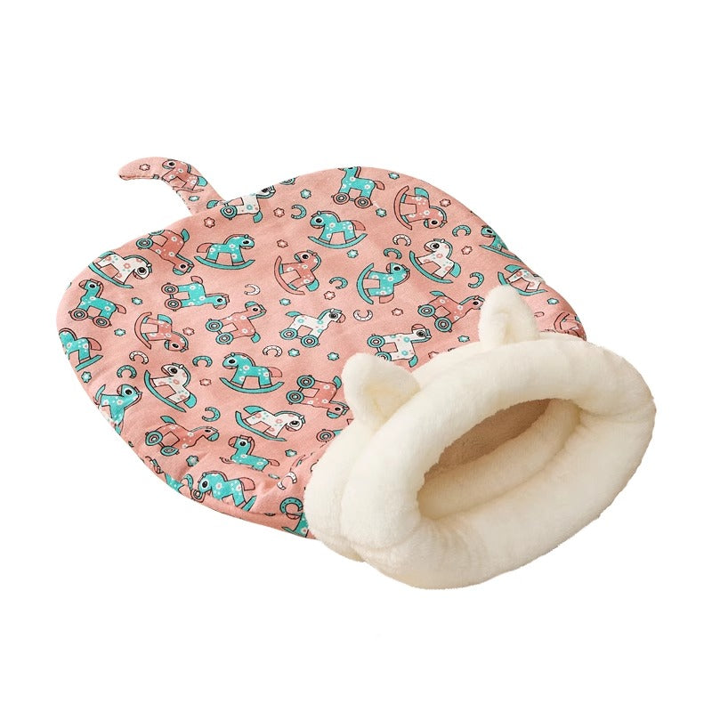 Cat sleeping bag tunnel nest in animal designs, soft pet hideaway - view 3