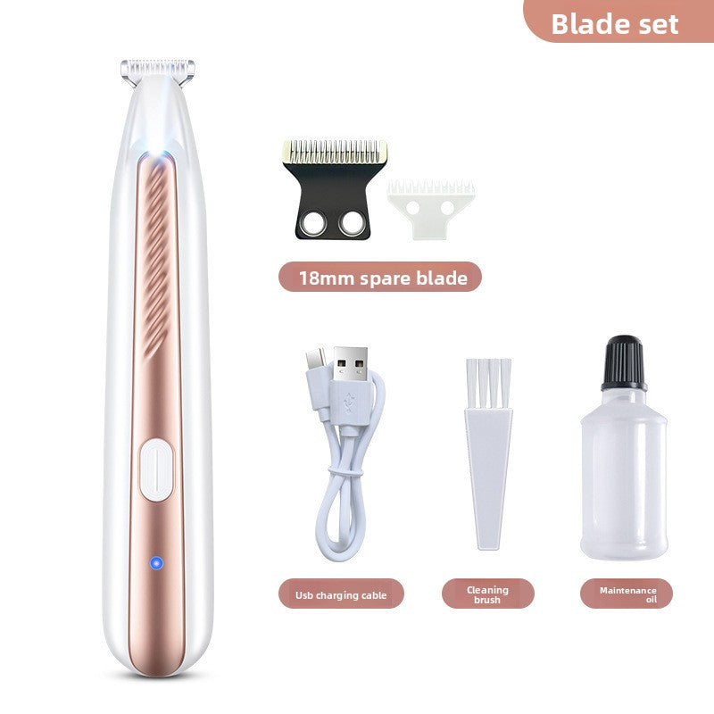 IPX5 Waterproof Pet Clipper with Ceramic Blade and LED Light
