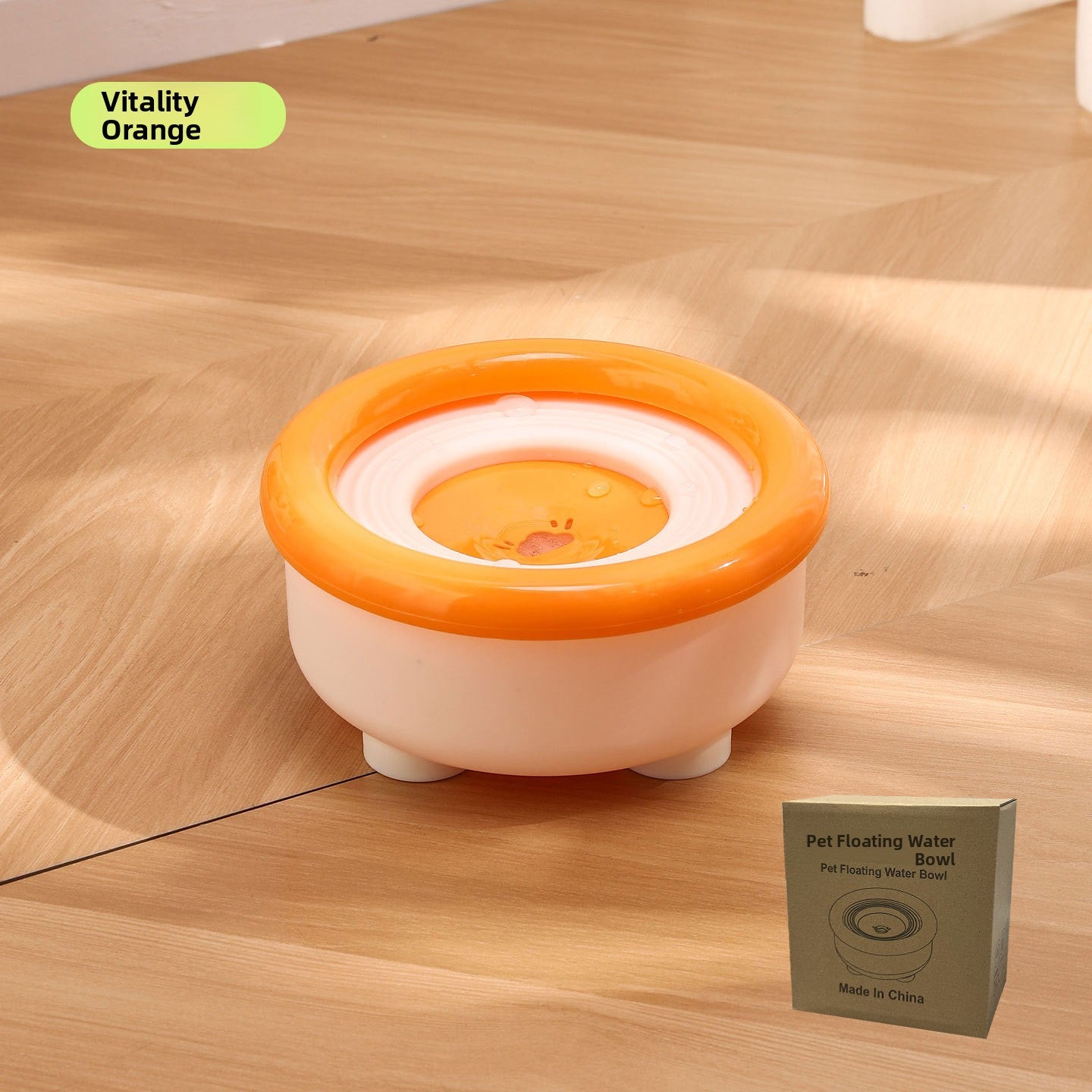 Floating Anti-Wet Mouth Pet Water Bowl with Built-In Filter, Round or Square, 19cm