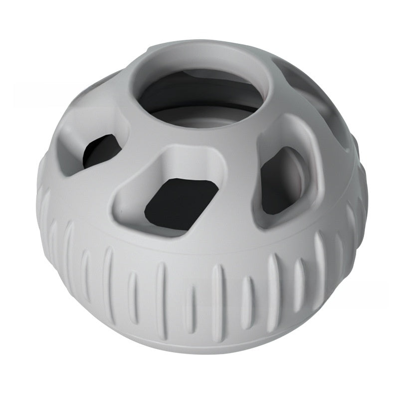Grey silicone dog treat dispensing ball on a plain background - photo 11