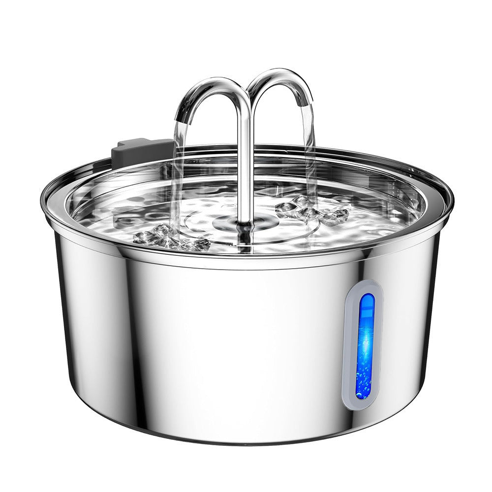 3.2L Stainless Steel Pet Water Fountain with Triple Filtration and Detachable Design