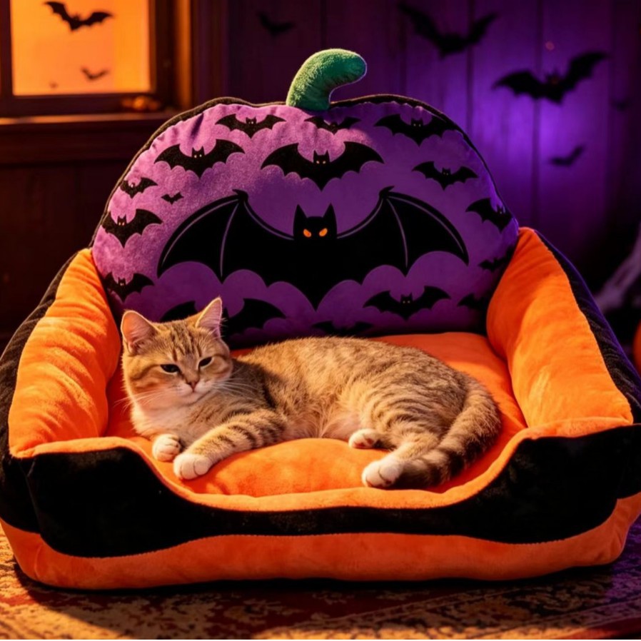 Halloween sofa bed for cats and small dogs, main product photo