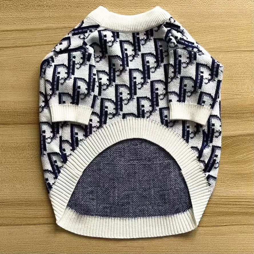 Blue and white cotton dog t shirt, in Blue and White, image 11