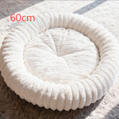 Round Flannel Pet Bed Cushion with PP Cotton Filling