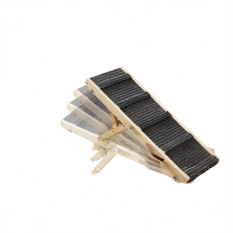 Foldable solid pine wooden dog ramp, main product photo