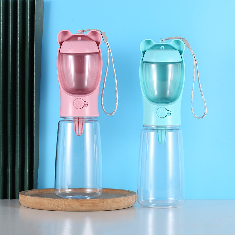 Portable Pet Food and Water Cup with Cute Ear Design in 350ml or 550ml Sizes