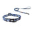 Printed dog collar with star pattern and matching lead