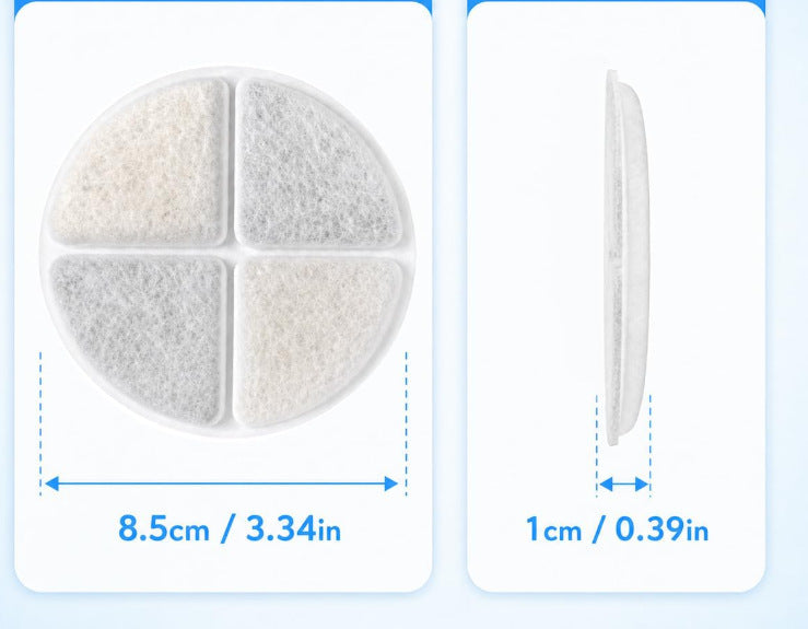 Pet water fountain replacement filter cartridge with activated carbon, view 12