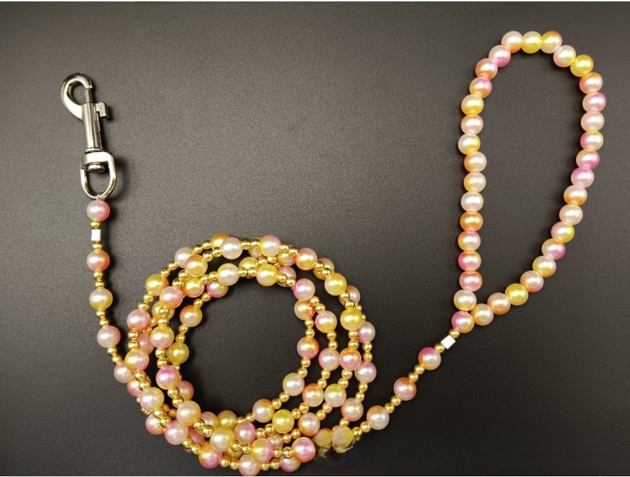 Pearl beaded harness lead for dogs and cats, ideal for everyday use