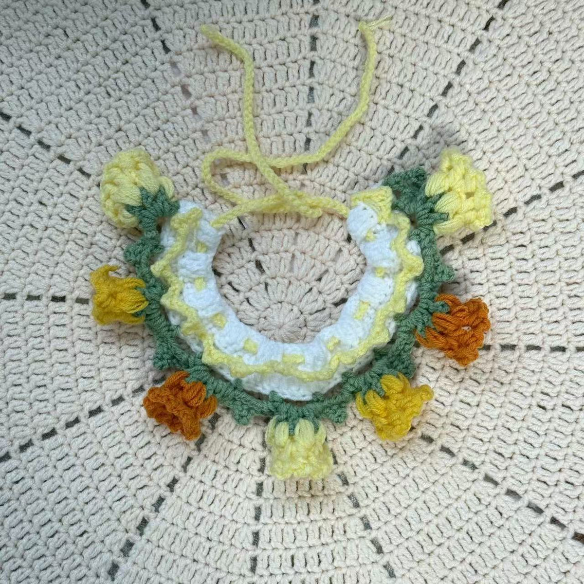 Hand knitted Christmas and floral pet scarf for dogs and cats, image 12