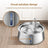 4L Stainless Steel Pet Water Fountain with Visible Window, Silent Pump and USB Power