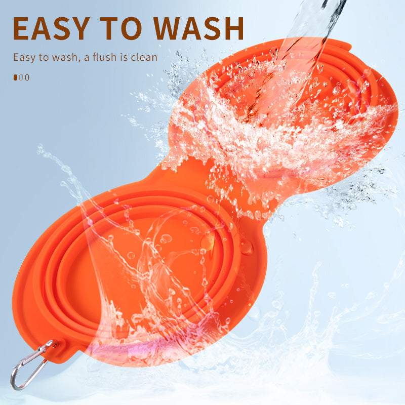Portable Foldable Silicone Pet Bowl, Collapsible Travel Dish for Dogs and Cats