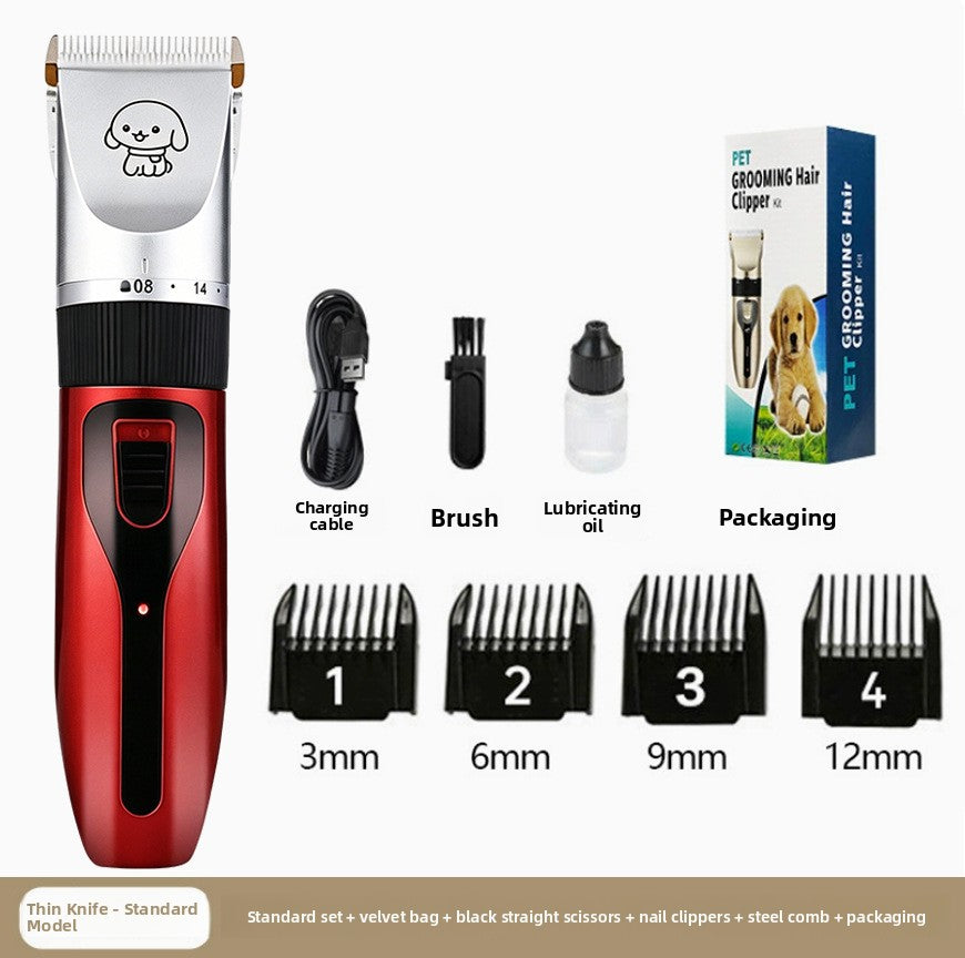 Cordless Pet Hair Trimmer, 6500 RPM with Comb and Scissor Options