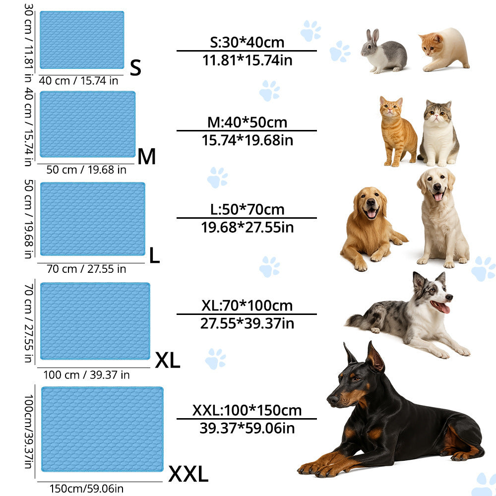 Soft sky blue pet cooling mat, photo 3 of 9