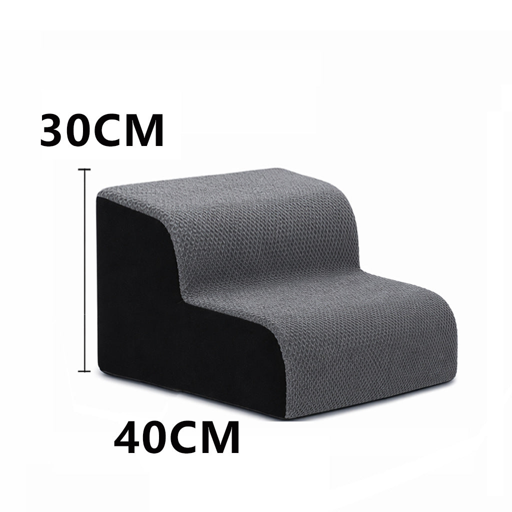 Pet ramp stairs with removable washable cover in Grey 2 Step Standard, size Ramp Stairs