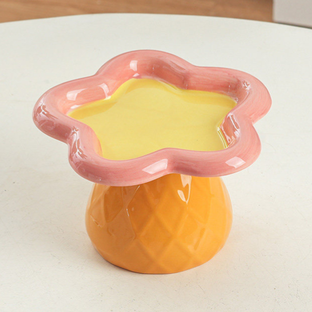 Ceramic Pet Food Bowl with Anti-Spill Design
