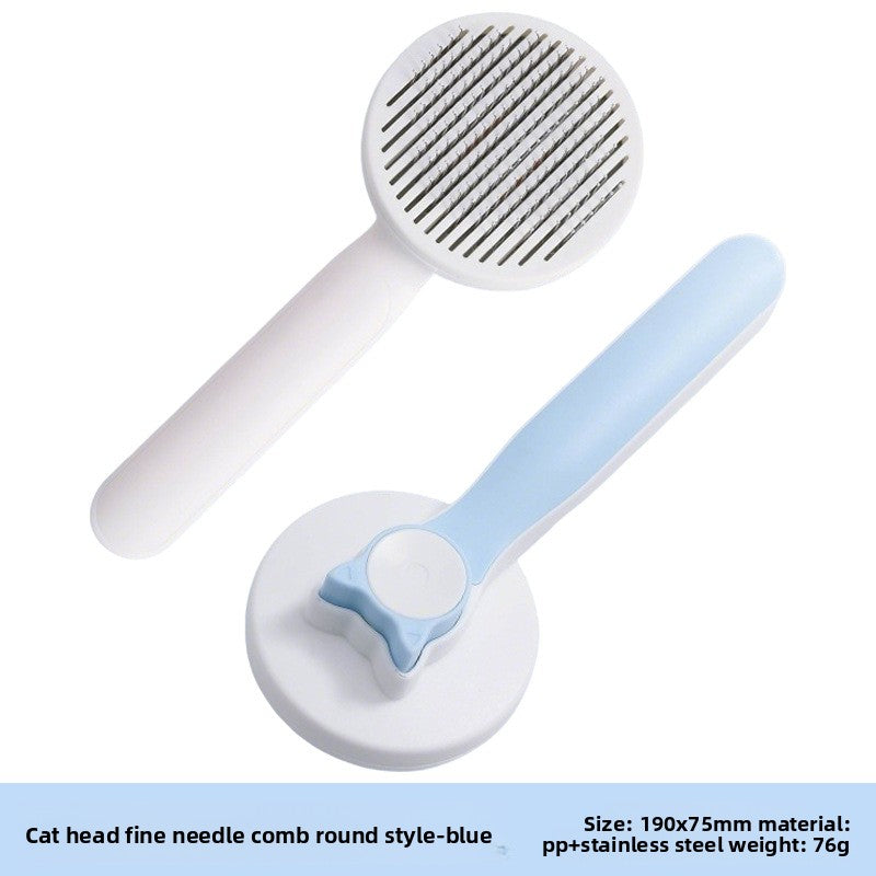 Self-Cleaning Fine-Tooth Comb with Cat Head Design for Dogs and Cats