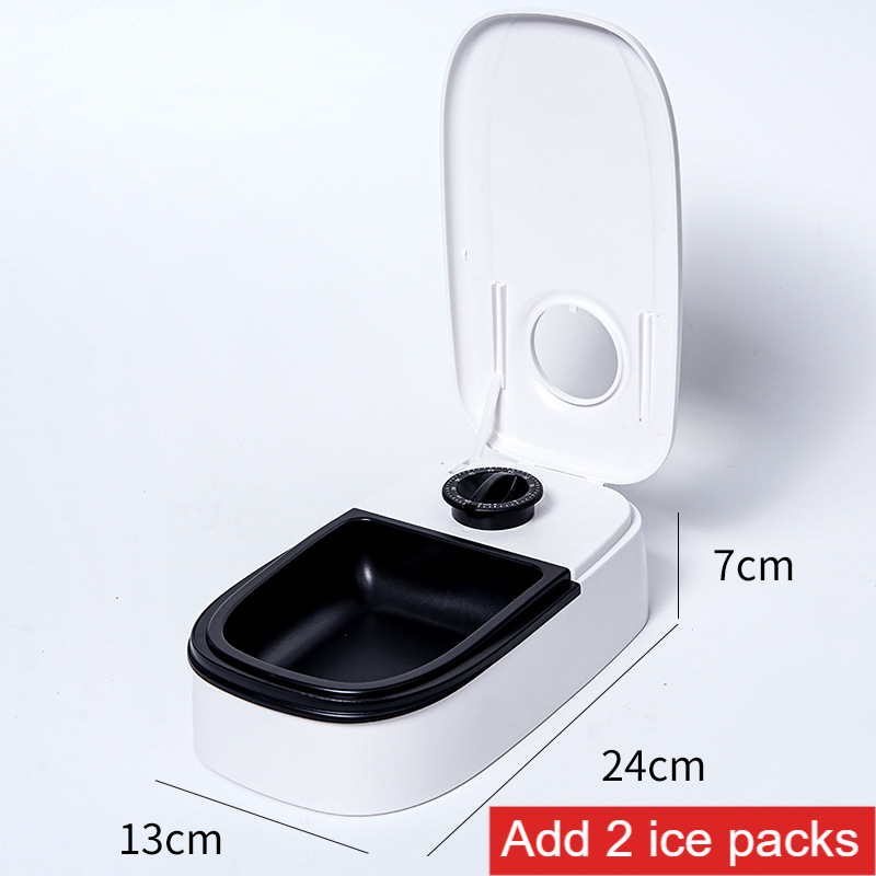Smart Automatic Pet Feeder with Timed Single or Double Meal Dispensing and Ice Pack Option