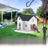Metal swing garden bird feeder hanging outdoors, view 2
