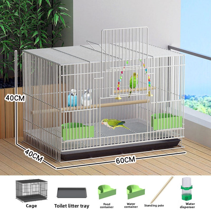 Iron bird cage for budgies and cockatiels in black or white, view 20